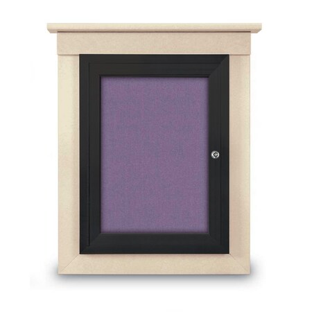 United Visual Products 42"x32" 2-Door Enclosed Letterboard, Black Felt/Cherry UV26235O-CHERRY-BLACK